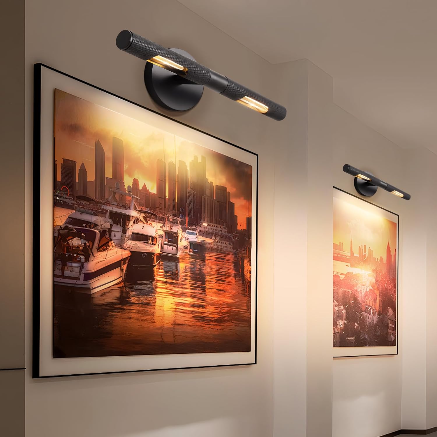 Wall Sconces Black Wall Picture Lights Hardwired Light Above Picture Frame19.7In Rotatable 360° Linear Wall Art Light for Living Room Bedroom Bathroom E12 - Image 3