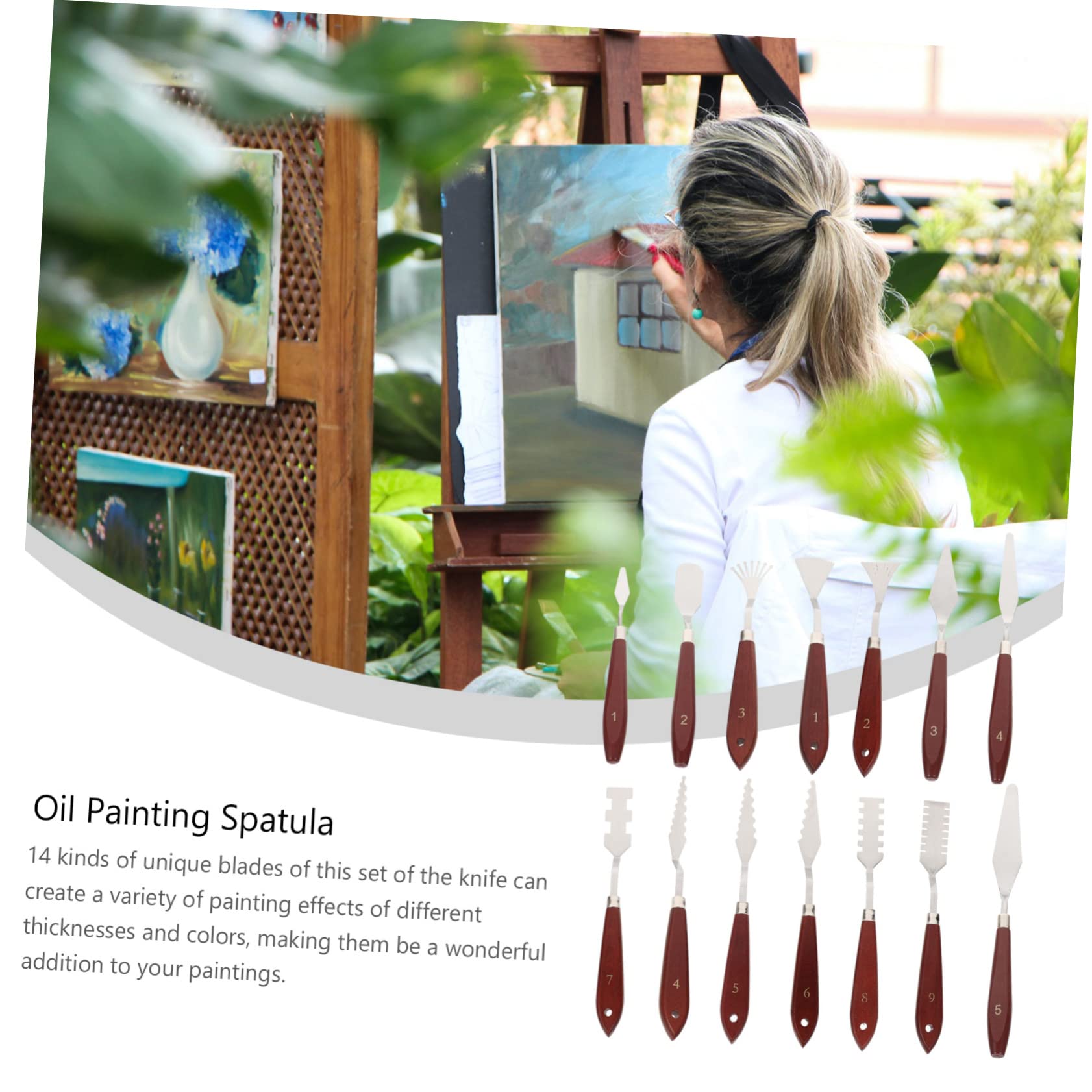 Ensemble de Spatules à Peindre 14 Pièces en Acier Inoxydable