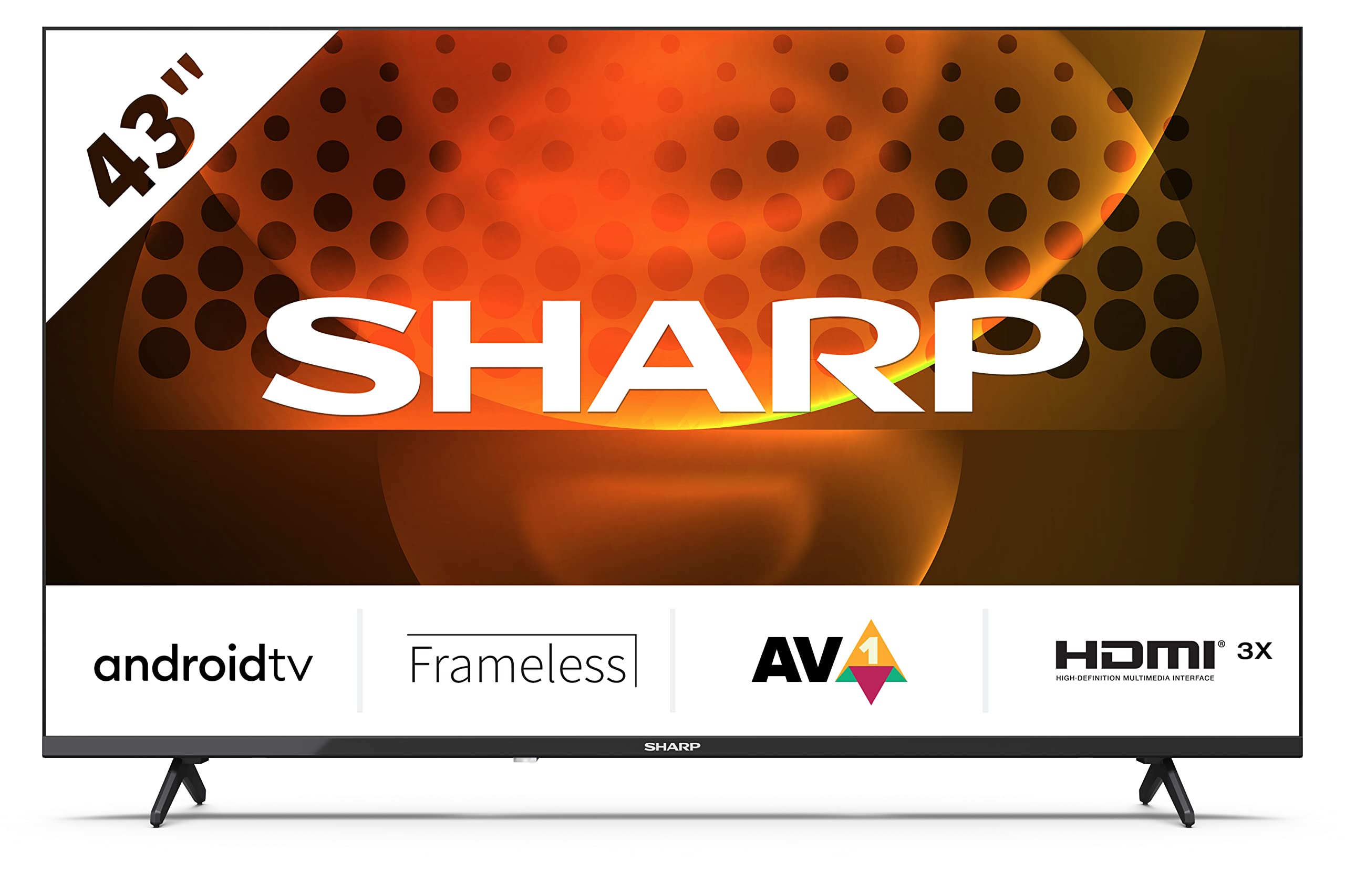 SHARP 43FH6EA Full HD Frameless Android TV 108cm (43 Zoll), 3X HDMI, 2X USB, Dolby Digital, Active Motion 400
