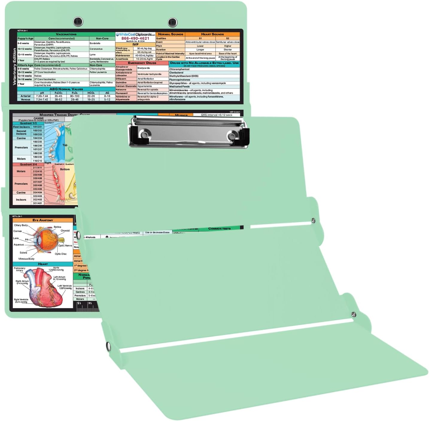Whitecoat Clipboard® Trifold - Veterinary Medicine Edition (Pink, Trifold)