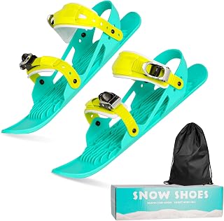Mini Short Ski Skates for Snow, 2025 Upgraded Skis for Winter Shoes Short Snowskates Snowblades Skiboards, Adjustable Short Mini Ski Skates for Snow Winter Sport