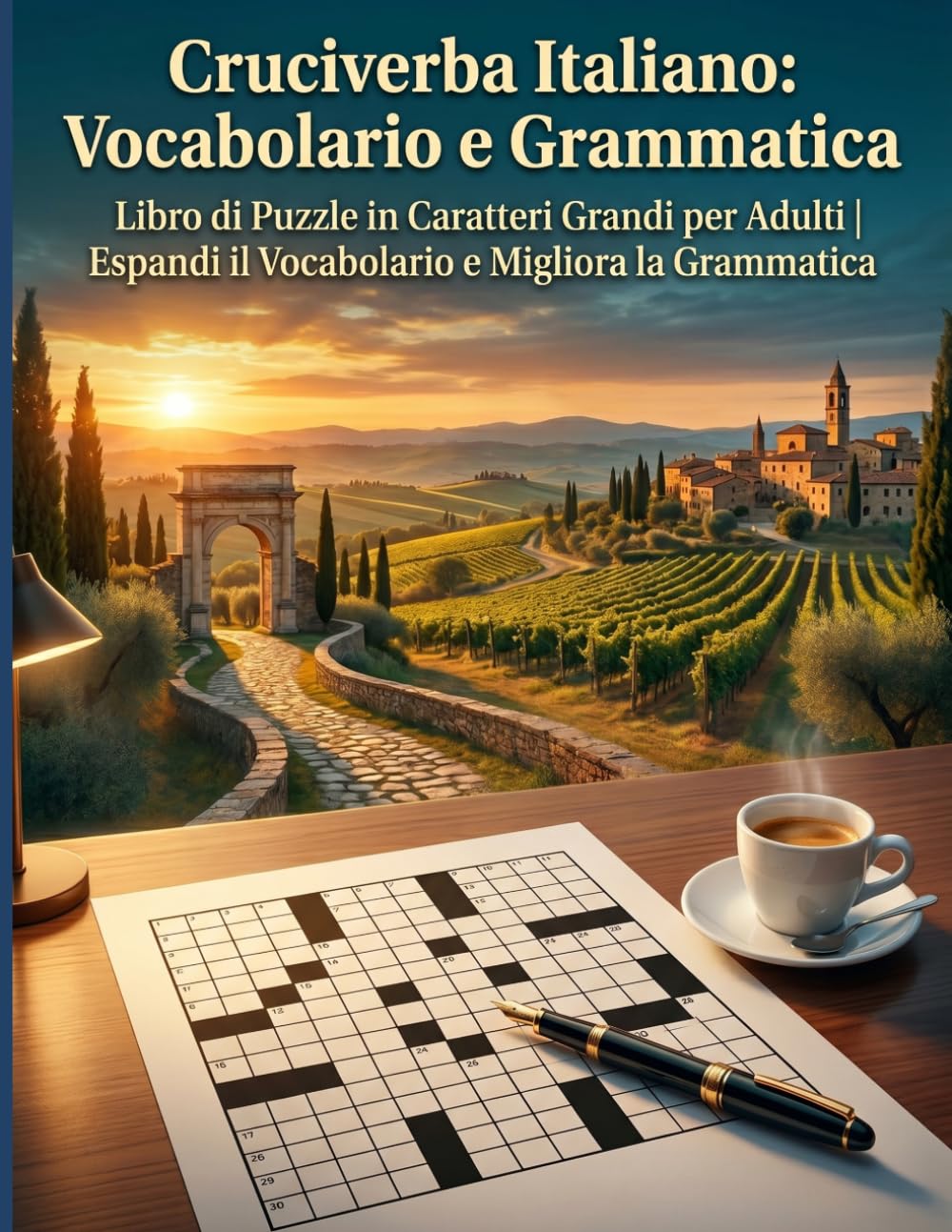 Cruciverba Italiano: Vocabolario e Grammatica: Libro di Puzzle in Caratteri Grandi per Adulti | Espandi il Vocabolario e Migliora la Grammatica