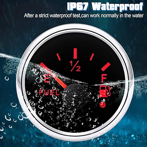 Miniatura 10 de Unidad de envío de combustible y kit de medidor 240-33ohm 10" Conjunto de remitente de nivel de combustible de agua para barco marino (blanco)