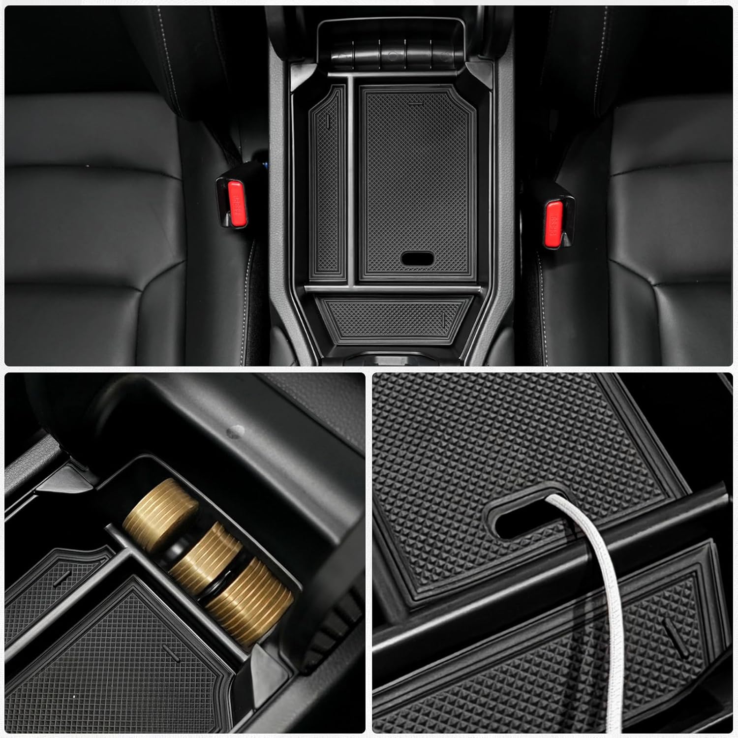 ELECFRESH 2PCS Center Console Organizer Tray for 2026 2023-2025 Honda Accord Accessories, Glove Storage Box with Aremrest Hidden Storage Box for Honda Accord