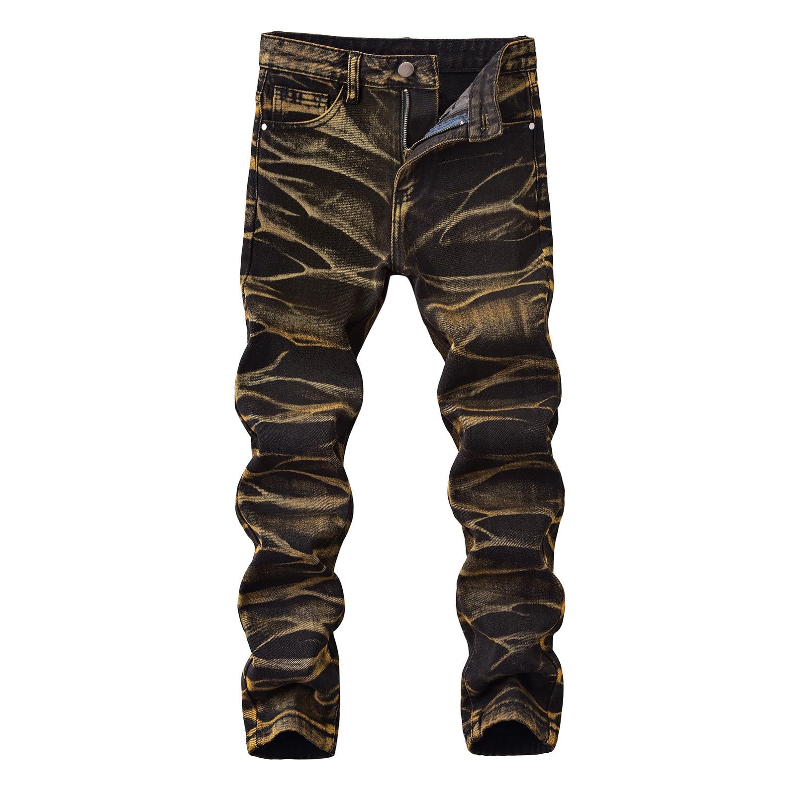 Generico Jeans Bambino 5-14 Anni Elasticizzati Regular Pantaloni Jeans Denim Ragazzo Elastico Vita Vintage Pantaloni da Lavoro Cargo Stretch Invernali Skater Streetwear con Tasconi