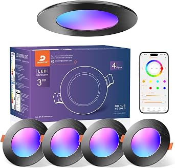 DUSKTEC Smart Downlights for Ceiling, RGB Colour LED Spot Light, 7W 660LM [Energy Class E]