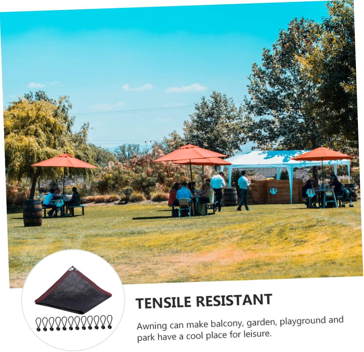 VANZACK Shade Cloth Canopy Net for Outdoor Courtyard Uv Protection Reinforced Edges Heat Insulation Easy Installation for Garden and Balcony Use