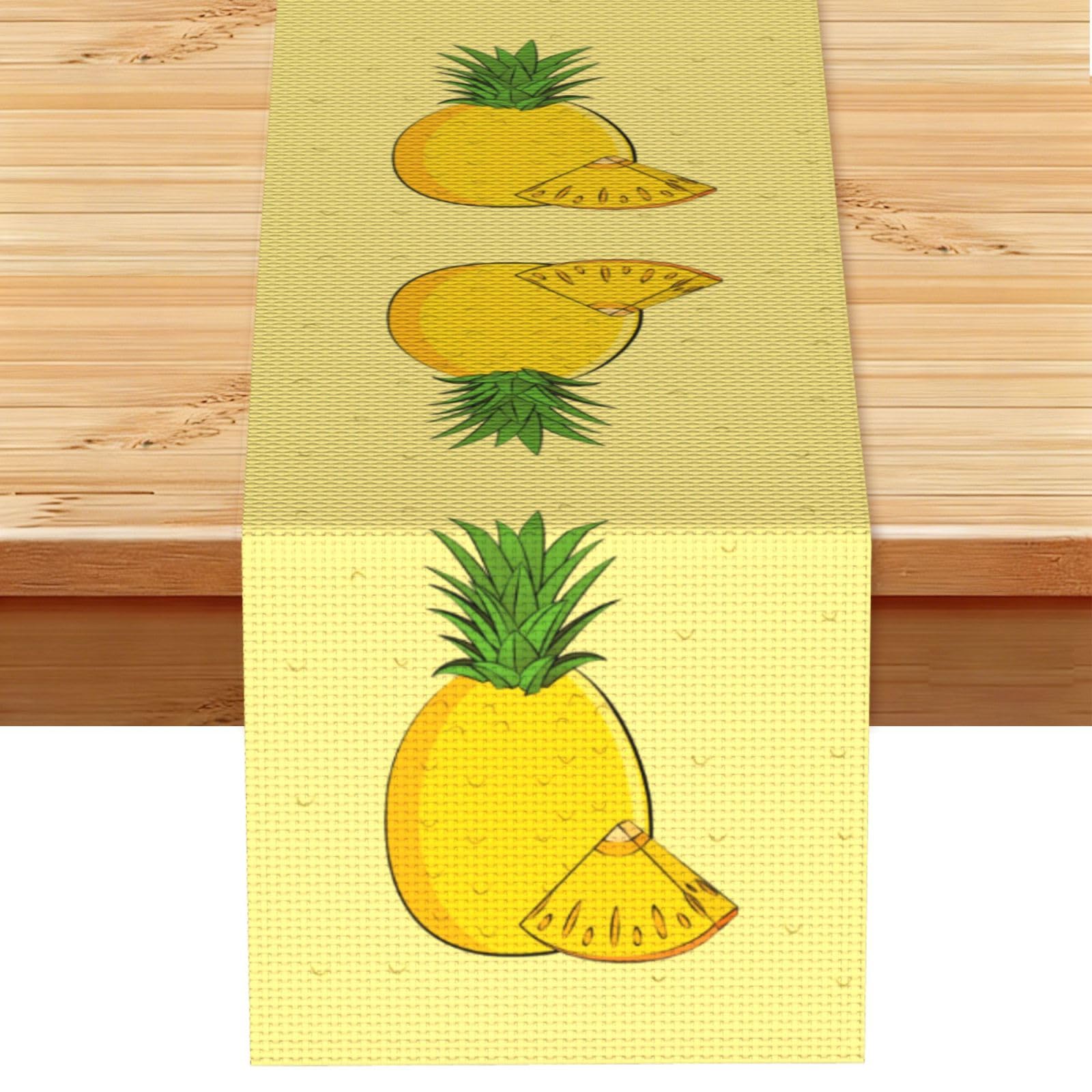 cartoon pineapple Linen Feel Table Runner Wedding Party Home Decoration
