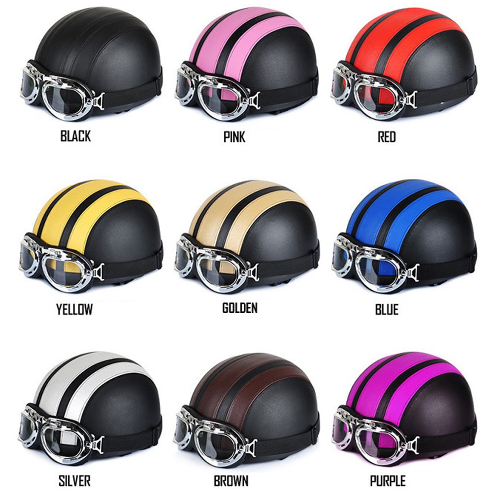 Casque Moto Vintage Léger - Style Baseball - ABS + PU - Protection Solaire Anti-buée - Réglable - Vélo Scooter Touring - 10