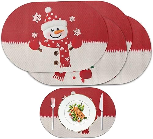 Miniatura 41 de Juego de 6 manteles individuales lavables para mesa de comedor, resistentes al calor, mesa de cocina, decoración del hogar, lavable, ovalada, de