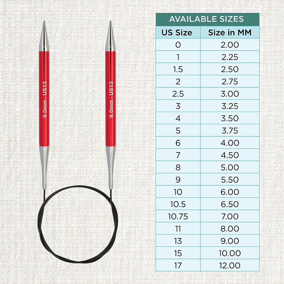 KnitPro Zing Fixed Circular Needles 47" (120cm) | US Size 13 (9mm)