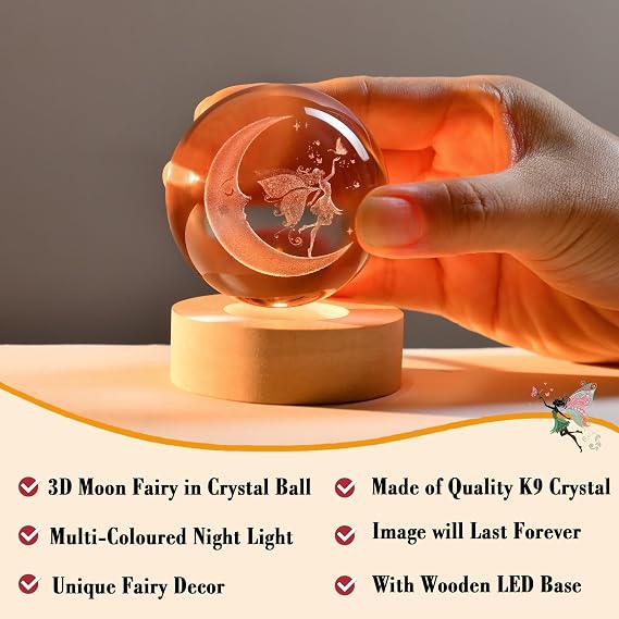 IFOLAINA Moon Fairy Crystal Ball for Girls Her Women