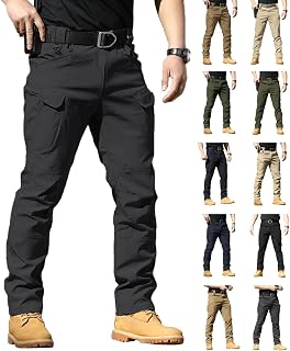 Work Pants for Men 2026 Stretch Tactical Hiking Cargo Pant Casual Waterproof Trouser with Multi Pockets(No Belt)