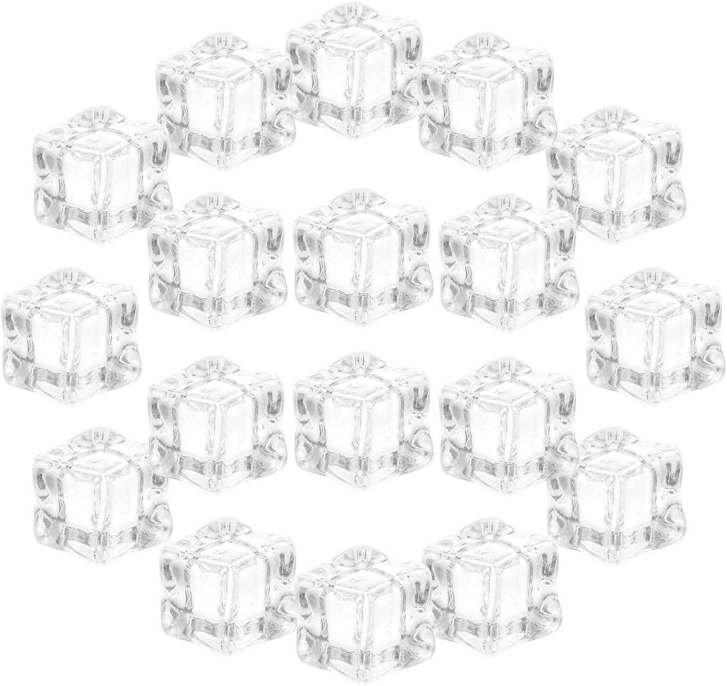 TEHAUX 100pcs Clear Faux Ice Cubes Acrylic Vase Fillers for Wedding Centerpieces Table Decorations Reusable Crystals for Bar Photography and Party Decor