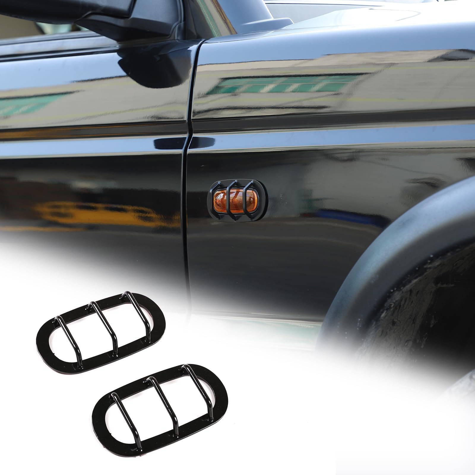 Heutamo Front Fender Side Marker Light Covers Guard Trims Compatible with Lan...