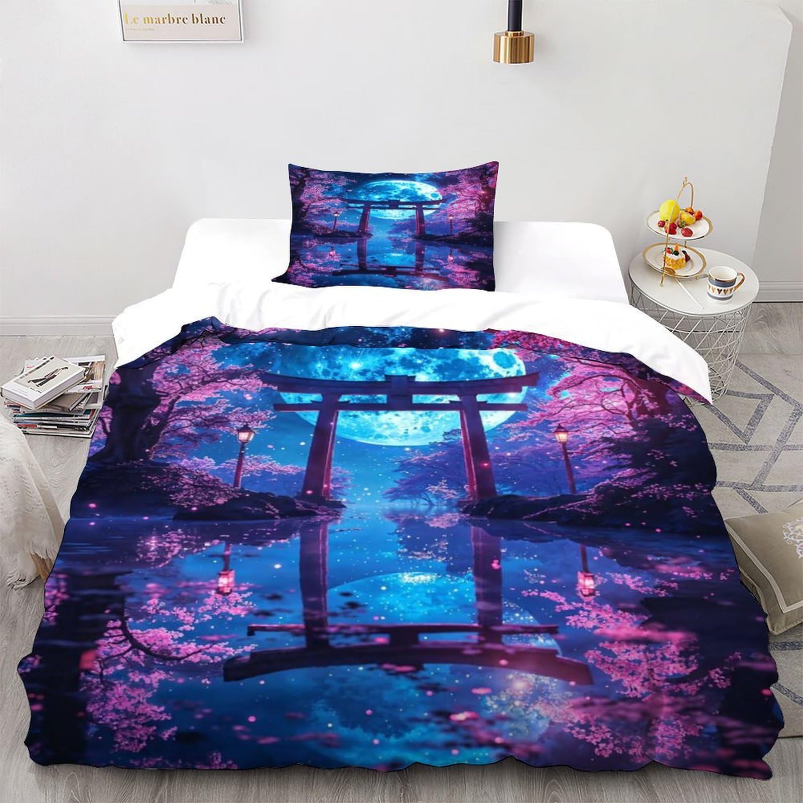 Parure de lit Torii anti-plis en microfibre douce avec fermeture éclair pratique