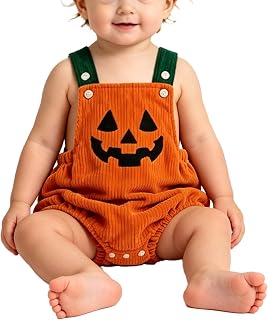 キッズ パンプキン コスチューム ハロウィン ロンパース 3～18ヶ月 男の子用 | ハロウィン パンプキン ワンジー カーニバル テーマパーティー 家族の夜 家 お出かけ 旅行 撮影