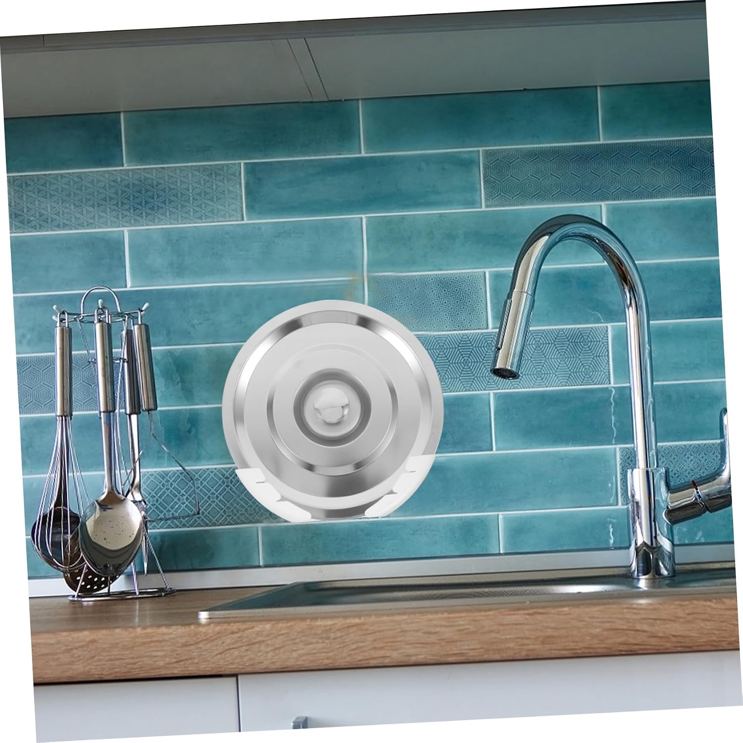 Pot Lid Holder Rack, Kitchen Organizer Wall Mount Plastic 4Pcs White