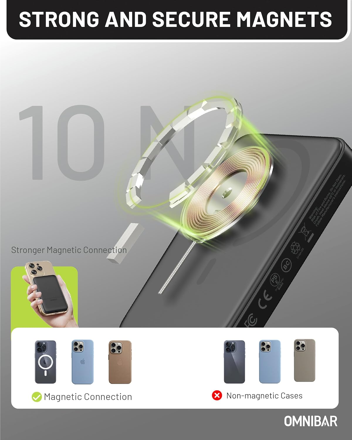 5,000mAh MagSafe Portable Charger (Black) and 5,000mAh Magnetic Portable Charger (Purple), 0.5'' Slim Magnetic Wireless Power Bank with USB C Cable, MagSafe Battery Pack for iPhone 17/16/15/14/13/12