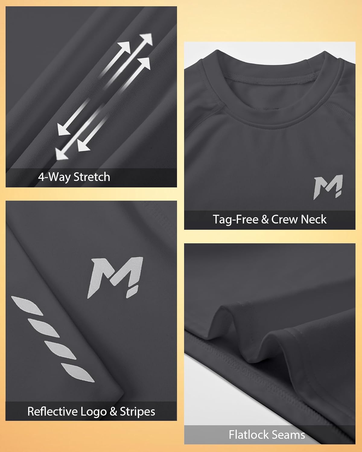 Moozava Boys Compression Thermal Shirt Long Sleeve Fleece Lined Youth Undershirt Kids Football Baseball Soccer Base Layer Top - Image 3