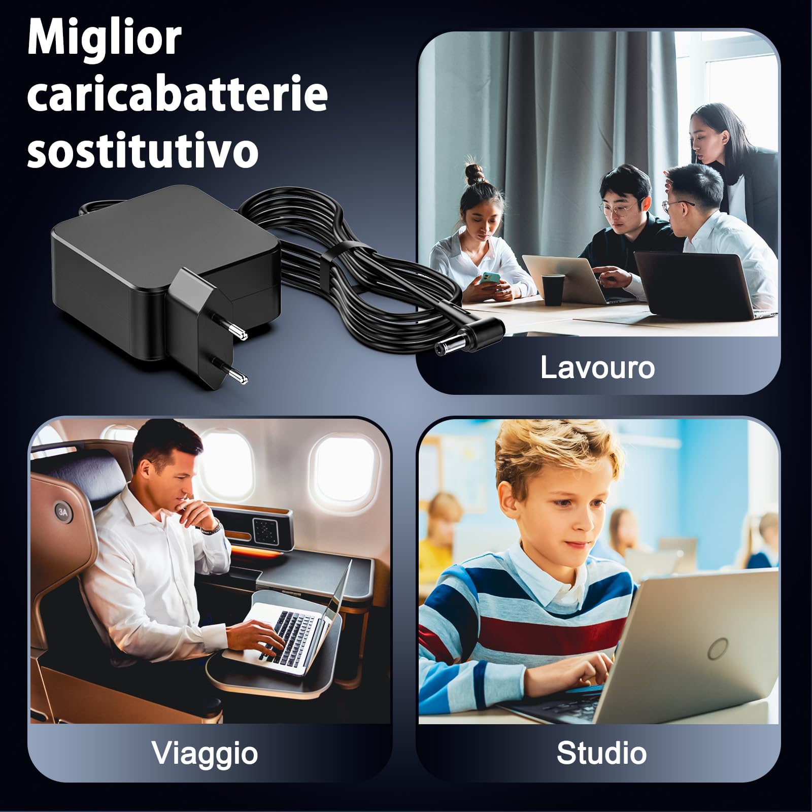 65W 20 V 3.25 A Caricatore Portatile Alimentatore Compatibile con Lenovo IdeaPad 3 5 310 310S 320 320S 330 330S 310-15ISK 320 15IKB 330-15IKB 510 S145 Flex 5 6 ADLX65CDGE2A ADLX65CCGE2A Caricabatterie