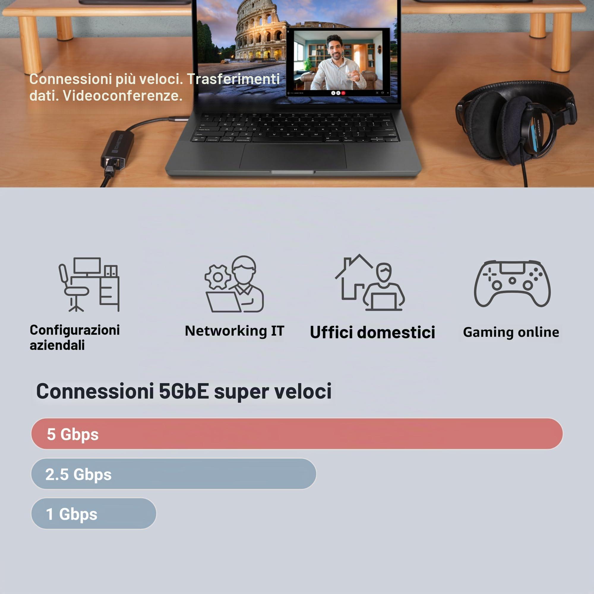 Sonnet Solo 5G USB-C to 5Gb Ethernet Adapter - Adattatore