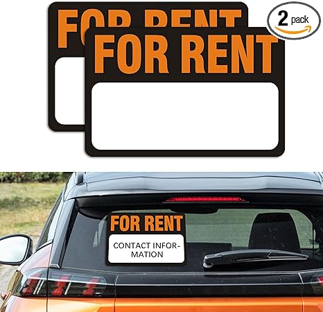 2PCS for Rent Sign Car Stickers, Car Decals, 12