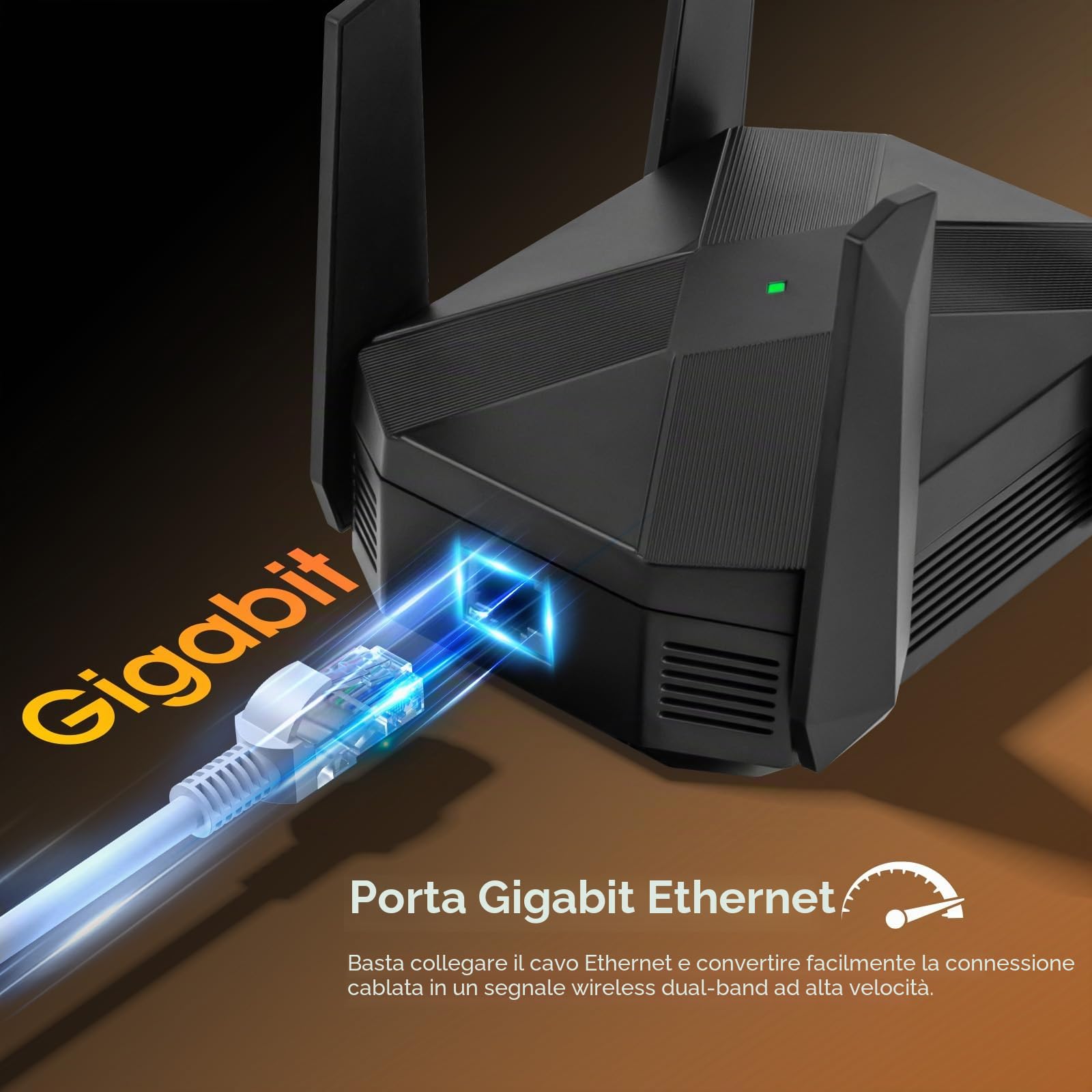 AX3000 Ripetitore WiFi Potente, WiFi 6 Amplificatore WiFi per Casa con LAN-Gigabit, 5GHz/2400Mbps e 2,4GHz/600Mbps, Copertura Fino a 1100㎡ 99 Dispositivi