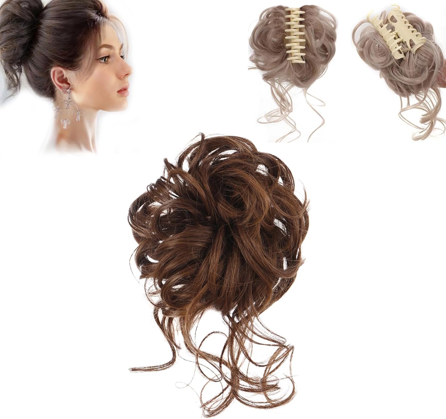 Messy Bun Hair Extension Ponytail Hair Extension Clip Natural Clip On