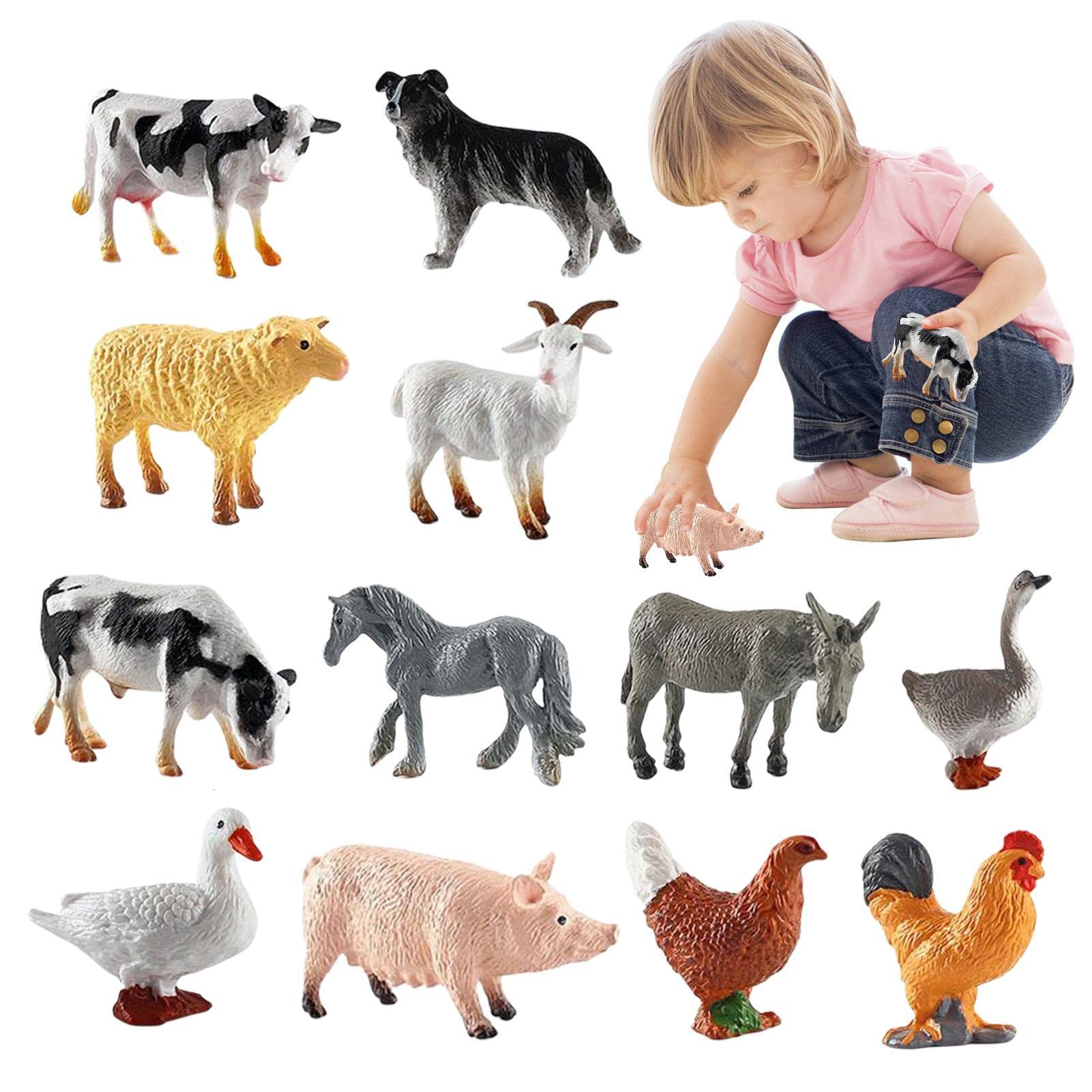 Amazon.co.jp: 農場の動物のフィギュア 12個のリアルな農場の家禽