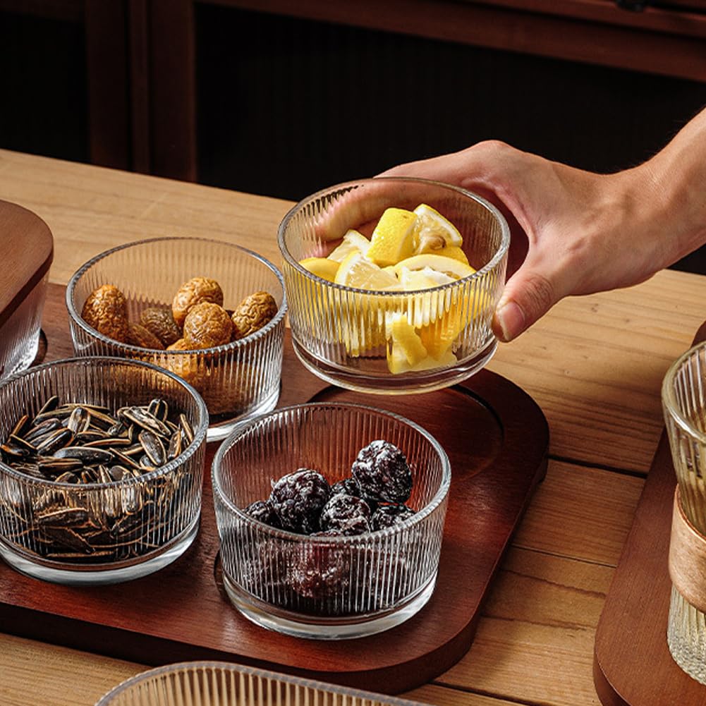 FARYODI Set di 8 bicchieri da dessert trasparenti da 200 ml, piccole ciotole da dessert in vetro, per tiramisù, panna cotta, gelati, budini, yogurt, marmellate e dolci
