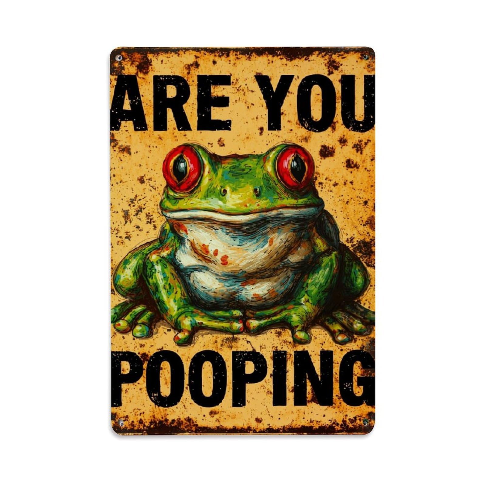 Nestemfo Vintage Are You Pooping Frog Sign Tin Sign Metal Sign, Living Room,Bar, Home, Bedroom Wall Decor,Retro Metal Poster 8X12 Inches