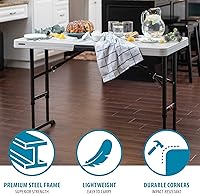 Vista 6 de LIFETIME 80387 Mesa plegable ajustable comercial de 4 pies, almendra