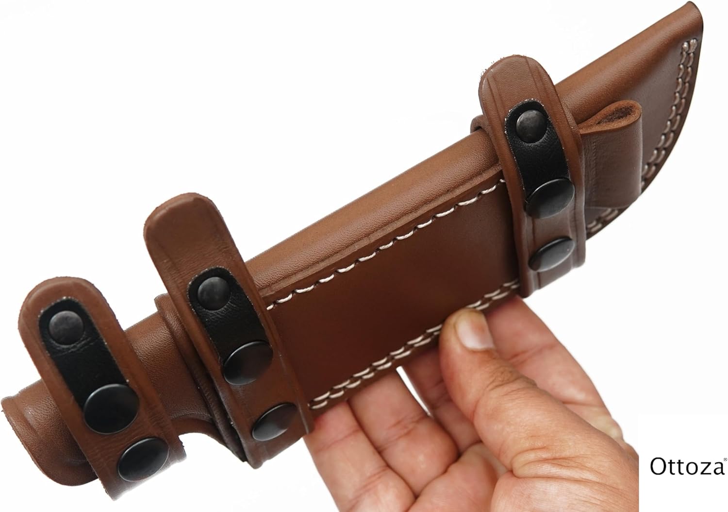 Ottoza TOP GRAIN Leather Knife Sheaths for Fixed Blade Knives, LEFT HAND Leather Knife Sheath for Belt, Leather Knife Holster Belt Knife Holder, Horizontal Knife Sheath for Belt No:9