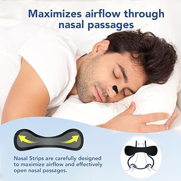 Nasal Strips for Snoring(60 Count),Extra Strength Nasal Strips for Breathing,Hypoallergenic Strong Nose Strips Tape, Boost Oxygen inhale, Improve Sleep Quality - Latex Free, Skin Safe Snoring Tape