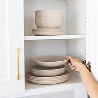 Vista 36 de Grow Forward Tazones de paja de trigo prémium para pasta, 30 onzas, irrompibles, anchos y poco profundos, juego de 6 cuencos de plástico