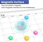Whiteboard Monthly Calendar for Wall, 16 ”x 12” Small Flipchart with Plastic Frame, Hanging Flipchart Calendar with 3 Mini Sticky Notes for Kitchen Planner, Memo, Home and Office