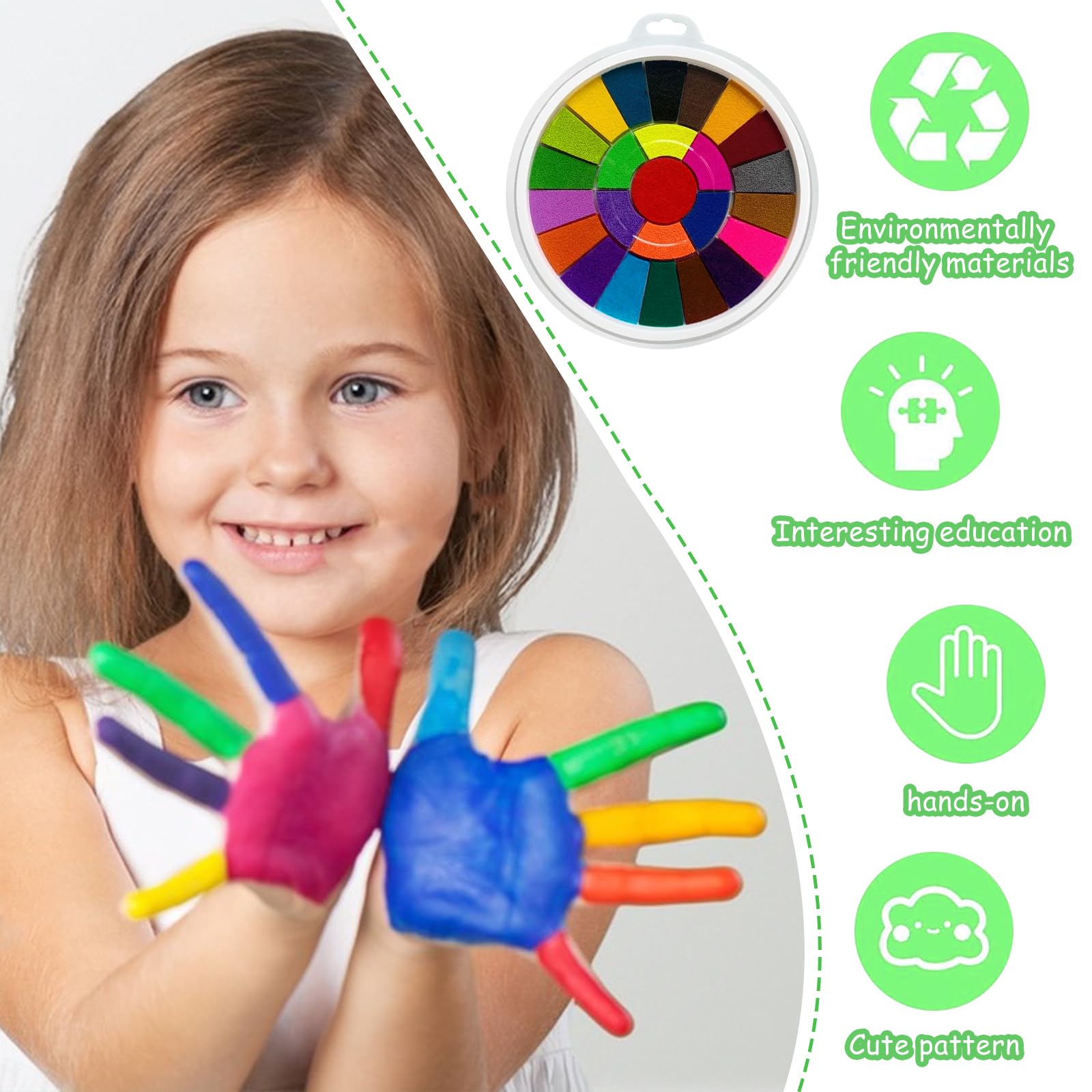 Fingermalerei-Set Für Kinder – 12 Farben Mit Malbuch – Ungiftig, Waschbar – Kreatives Bastelspielzeug Ab 2 Jahren