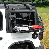 Vista 13 de FURYENGRAVER Kit de panel lateral MOLLE para ventana trasera con almacenamiento, decoración protectora para la ventana trasera para Jeep Wrangler