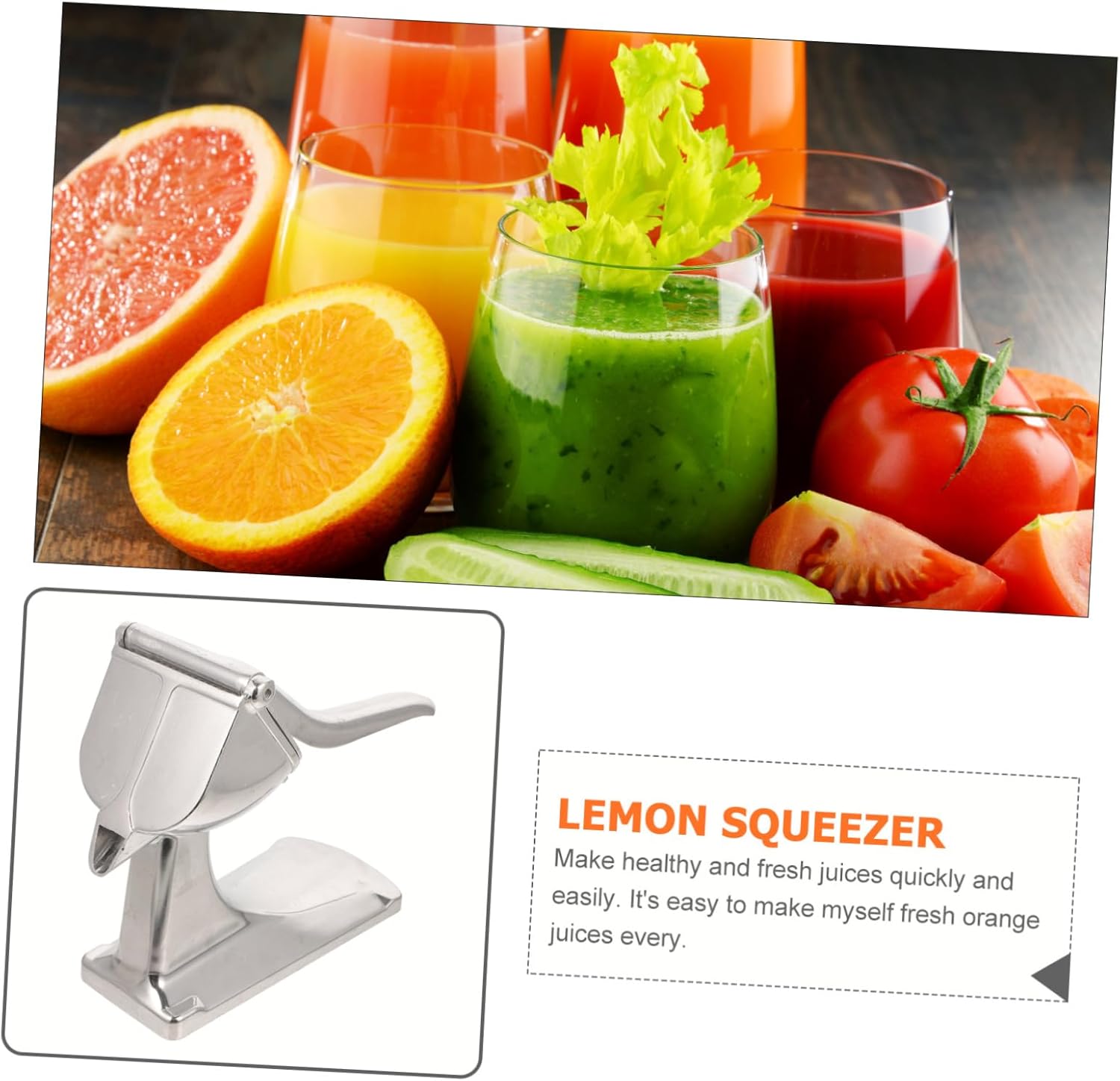 Luxshiny Aluminum Alloy Hand Citrus Extractor Tool Manual Fruit Juicer with Stable Base Portable Lemon Squeezer for Fresh Juice Press for Home and Professional Use
