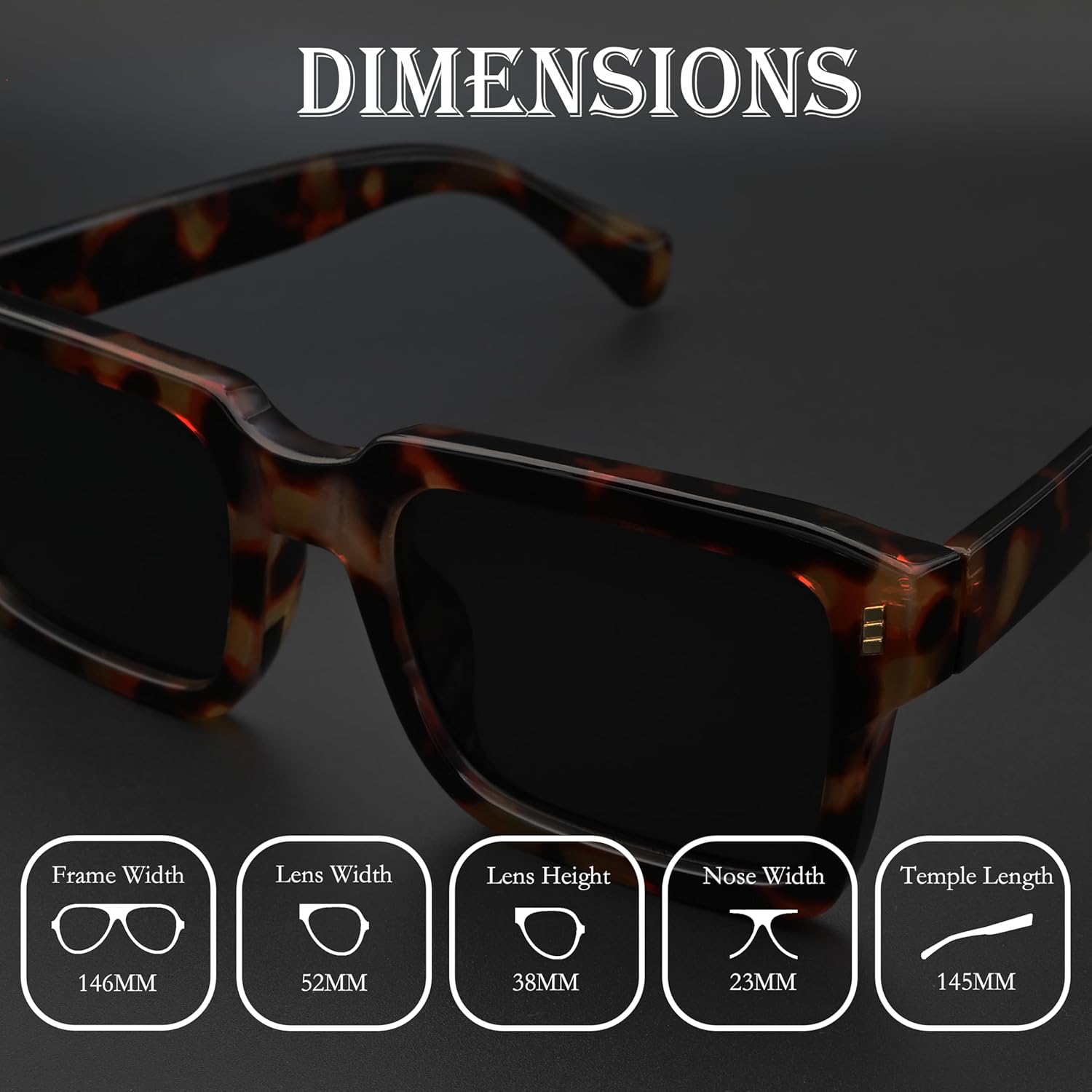 Kursan Retro Square Frame Sunglasses for Men Women Trendy Sun Glasses UV400 Protection - Image 6