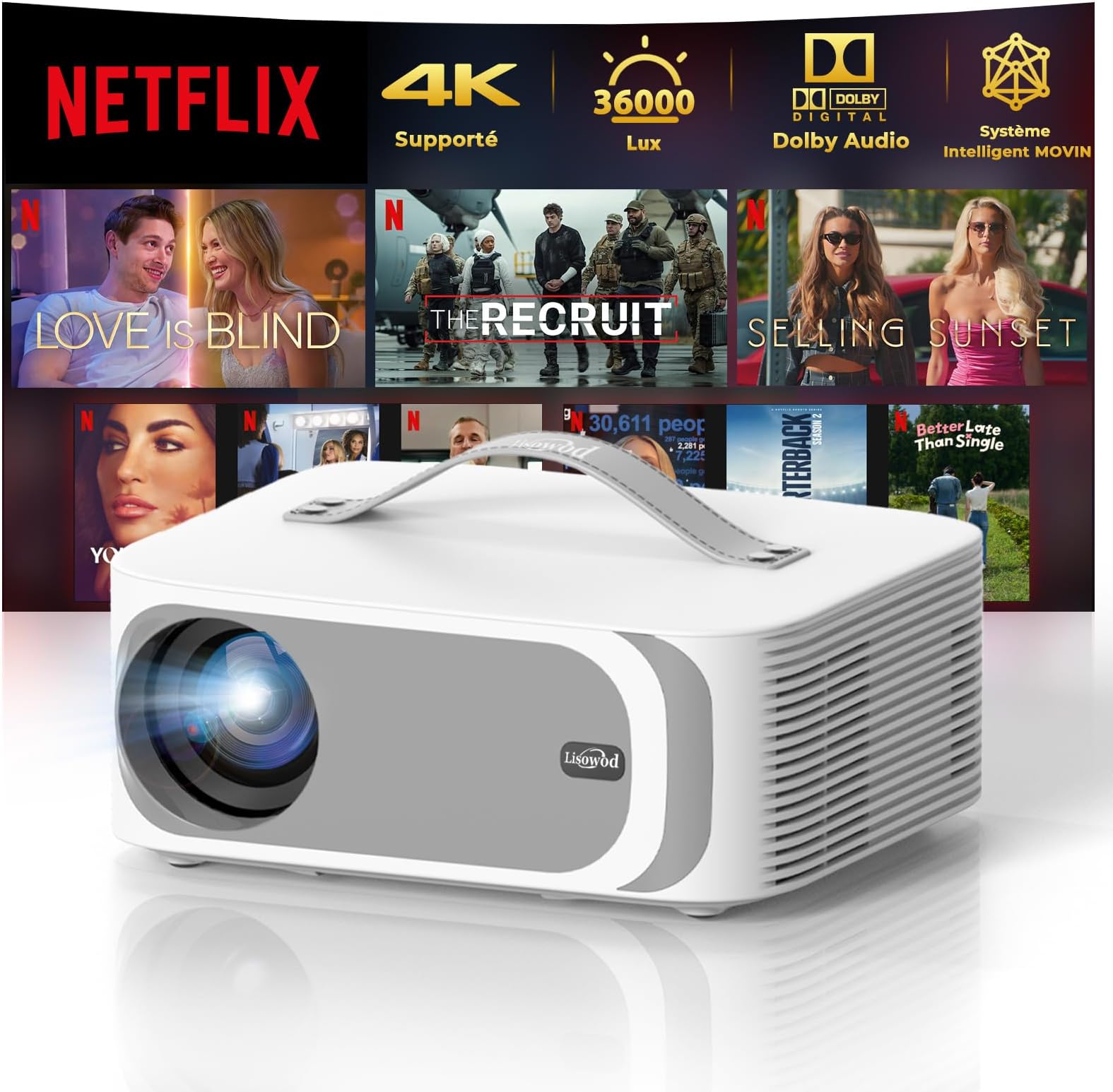Videoprojecteur, Auto Verticale Keystone/Focus Électrique /360°Rotating ...