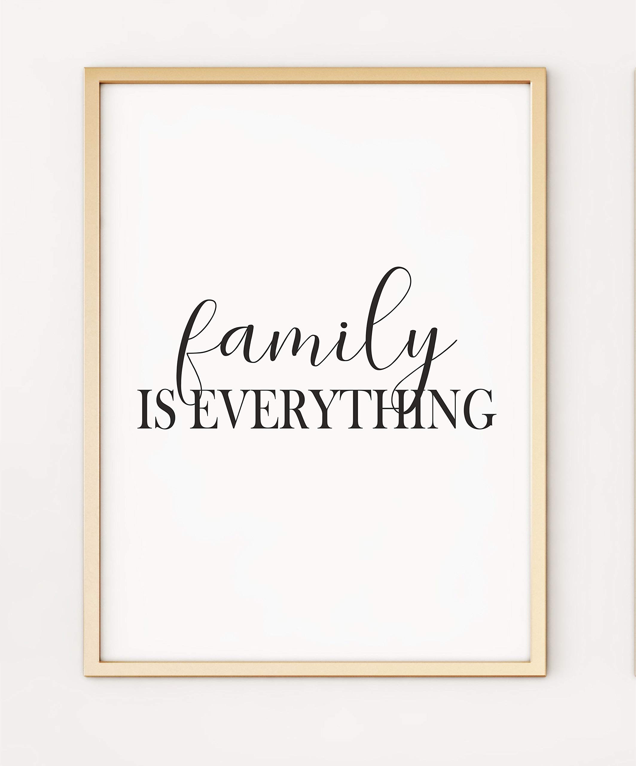 Family Is Everything Typography Black and White A4 Poster Print PO408