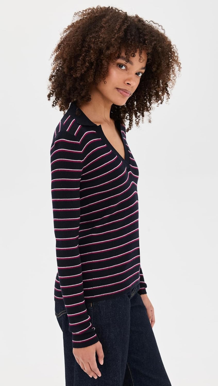 Madewell Women's Merino Silk Johnny Collar Long Sleeve Top - Image 4