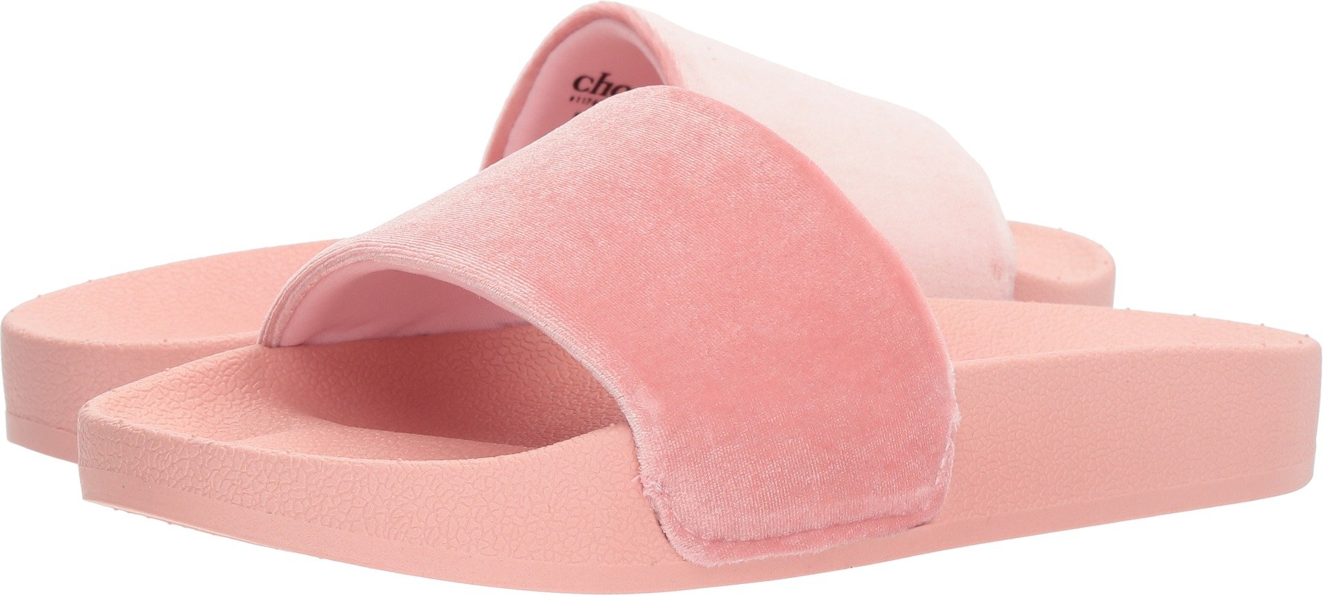 Women's Slide Sandal with molded footbed and Plush Velvet upper, Velvet Blush, 9 M US