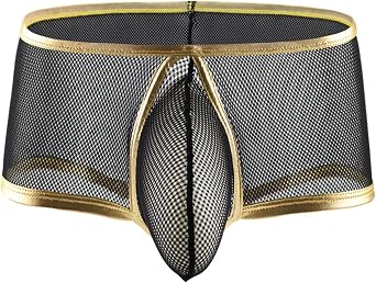 Mens See Through Mesh Pouch Brief Underwear Breathable Transparent Fishnet Bikini Briefs