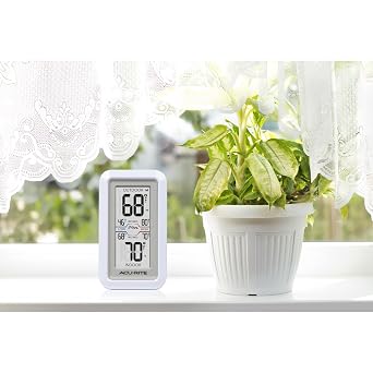 AcuRite (02049) Digital Thermometer with Indoor/Outdoor Temperature, White