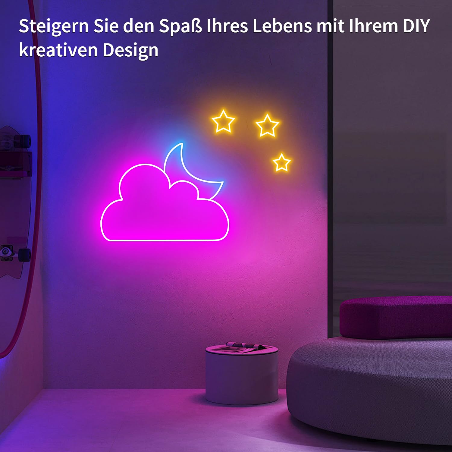 segrass Neon Led Rope strip, 40M RGB LED Strip, App Control/IR Remote, Outdoor IP65 Waterproof, Music Syncing, Flexible DIY Design LED strip für Schlafzimmer, Gaming, Party, Weihnachtsdekoration