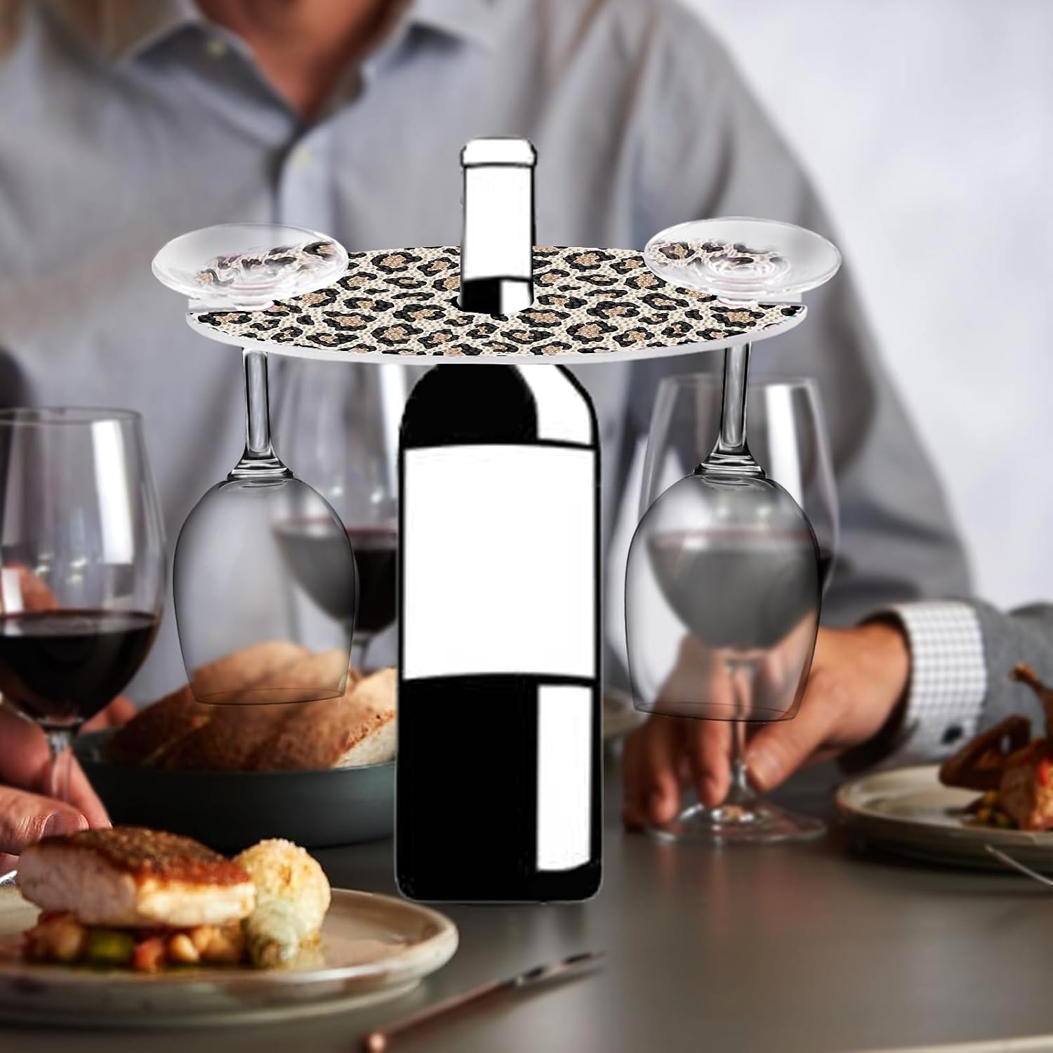 antor DIY Diamond Painting Wine Bottle Holder with Wine Glass Holder Slots