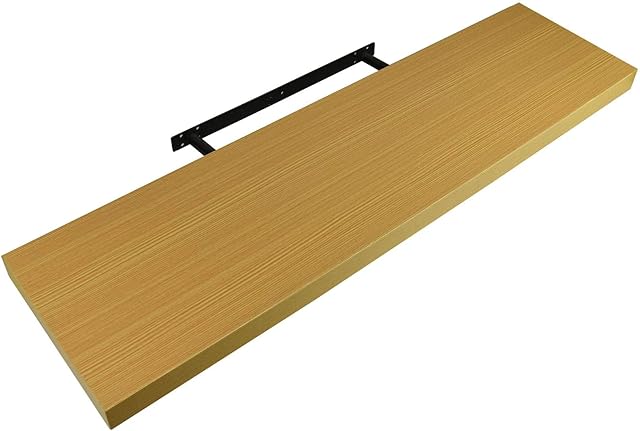 ALBERT AUSTIN Wall Floating Shelf - Durable and Elegant Wall Shelf - Wall Shelf for Objects and Decorations - Home and Office Decoration - Gift Idea (Classic Oak, 90cm)
